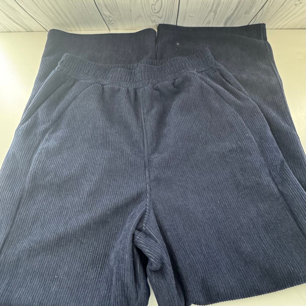 Halara Blue High Waisted Corduroy Wide Leg Casual Pants Women's Medium NEW